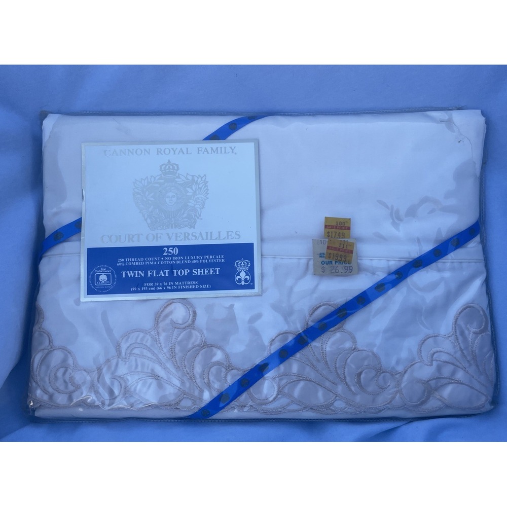Cannon Royal Family Court Of Versailles duBarry Twin Flat Top Sheet Vintage